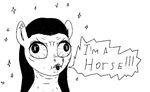  angry derp_eyes equine female greyscale horse humor joke mammal meme monochrome my_little_pony pony stooped_hooy tongue tongue_out 