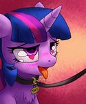  blush chromaskunk collar friendship_is_magic horn mammal my_little_pony pet stoic5 tongue tongue_out twilight_sparkle_(mlp) 