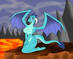  absurd_res anthro anthrofied biped breasts dragon female friendship_is_magic hi_res my_little_pony nude pose princess_ember_(mlp) scalie solo 