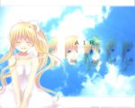  air blonde_hair blue_eyes closed_eyes dress expressions kamio_misuzu kayune_niu long_hair ponytail sundress wallpaper 