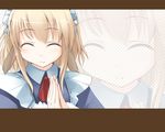  ^_^ animal_ears blonde_hair closed_eyes copyright_request jirou_(chekoro) long_sleeves maid solo wallpaper zoom_layer 