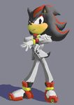  a2 shadow_the_hedgehog simple_background solo sonic_(series) suit video_games 