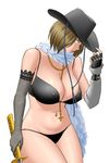  1girl bikini breasts hat huge_breasts solo sword tatsunami_youtoku weapon 