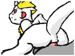  2016 anal anal_penetration animated blonde_hair dragon duo erection faceless flipnote flipnote_studio fur hair looking_back loop low_res lxander191 male male/male penetration penis red_eyes simple_background solo_focus tapering_penis white_background white_fur 