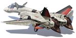 aircraft airplane byeontae_jagga canards commentary_request emblem highres isamu_dyson jet landing_gear macross macross_plus mecha realistic science_fiction shadow simple_background u.n._spacy variable_fighter white_background yf-19 