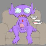  balls dialogue domination erection ikiki looking_at_viewer male nintendo penis pok&eacute;mon presenting presenting_penis sableye solo talking_to_viewer video_games 