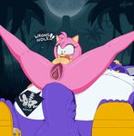  2016 abdominal_bulge amy_rose anal anal_penetration anthro balls big_the_cat breasts cat death_by_snu_snu duo erection excito feline female hedgehog male mammal nude penetration penis pubes pussy sonic_(series) 