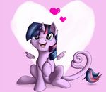 &lt;3 2016 equine fake_wings female feral friendship_is_magic fur hair horn inkybeaker looking_at_viewer mammal multicolored_hair my_little_pony pink_background purple_eyes purple_fur purple_hair simple_background smile solo twilight_sparkle_(mlp) unicorn 