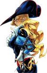  1girl blonde_hair capcom chain chains hat long_hair long_sleeves marvel_vs._capcom marvel_vs._capcom_2 pirate_hat profile ruby_heart simple_background sleeve_cuffs solo white_background 