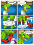  bound comic digimon dragon guilmon hector21314 invalid_color karate male male/male penis reptile scalie text 
