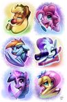  2016 apple apple_bloom_(mlp) equine feathers female fluttershy_(mlp) food friendship_is_magic fruit glowing horn horse loose_feather magic mammal my_little_pony pegasus pinkie_pie_(mlp) pony quill rainbow_dash_(mlp) rarity_(mlp) sparkles tsitra360 twilight_sparkle_(mlp) unicorn wings 