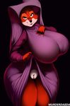  2016 anthro big_breasts black_background breasts canine clothed clothing disney female fox hi_res huge_breasts looking_at_viewer maid_marian mammal presenting presenting_pussy pussy robin_hood_(disney) simple_background solo vhsdaii 