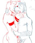  bear ear_piercing fvorte holding_(disambiguation) hug kissing male male/male mammal nude penis piercing 