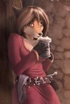  anthro beverage breasts canine clothed clothing fangs female food fox looking_at_viewer mammal outside solo teeth woadedfox 