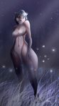  anthro breasts canine eyes_closed featureless_breasts featureless_crotch female fox mammal navel nude outside solo standing teeth wide_hips woadedfox 