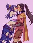  2girls bare_shoulders breasts curvy fire_emblem fire_emblem_if kagerou_(fire_emblem_if) kiss long_hair multiple_girls orochi_(fire_emblem_if) ponytail thick_thighs wide_hips yuri 