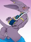  anthro anus backsack balls bdsm beerus blush bondage bound butt cat clothed clothing cum cum_in_ass cum_inside cum_on_balls dragon_ball drooling feline forced gaping gaping_anus jewelry looking_back male mammal necklace open_mouth pants_down partially_clothed raised_tail saliva sex tears teba_motoko tongue yellow_sclera 