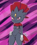  anthro areola breasts female its-spot looking_at_viewer navel nintendo nipples nude pok&eacute;mon pussy signature smile solo video_games weavile 