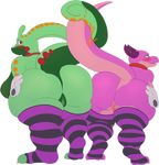  2016 anus big_breasts big_butt big_thighs blush breasts butt clothing collar disembodied_hand duo female gamta goodra horn impaledwolf kobold legwear looking_at_viewer nintendo open_mouth pok&eacute;mon pussy red_eyes reptile scalie slightly_chubby thick_thighs thigh_highs video_games voluptuous wide_hips 