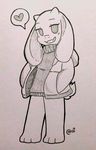  &lt;3 ai-surii barefoot caprine clothed clothing cute female fur goat hoodie horn jacket mammal simple_background switchtale toriel undertale video_games 