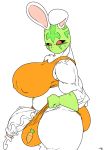  2019 anthro armwear balls biceps big_balls big_breasts big_butt big_penis blush breasts bulge butt carrot chest_tuft clothed clothing cum digital_media_(artwork) erection eyelashes food fur gloves herm hi_res huge_balls huge_breasts huge_butt huge_penis humanoid_penis hyper hyper_balls hyper_breasts hyper_penis intersex lagomorph looking_at_viewer mammal mask muscular muscular_intersex nipples penis rabbit red_eyes simple_background slightly_chubby solo spandex standing thepainfultruth thick_thighs tight_clothing tuft uncut vegetable vein veiny_penis voluptuous white_background wide_hips wrestler 