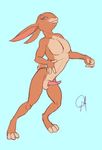  anthro colored_sketch coy digital_media_(artwork) disney erection figurine hare lagomorph male mammal max_hare nude penis pinup pose queensmate tortoise_and_the_hare 