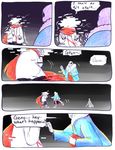  aftertale animated_skeleton blood bone clothed clothing comic dialogue english_text geno_sans_(aftertale)_(character) human loverofpiggies male mammal not_furry protagonist_(undertale) sans_(undertale) scarf skeleton text undead undertale video_games wounded 