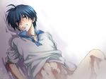  anal blush bottomless clannad cum cum_on_body male_focus okazaki_tomoya sex student wince yaoi 