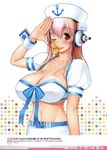  :o breasts large_breasts lingerie nitroplus official_art open_mouth pink_hair sailor super_sonico tsuji_santa underwear 