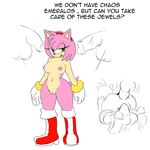  all_fours amy_rose anal anal_penetration anthro boots breasts clothing disembodied_penis double_penetration erect_nipples female footwear gloves green_eyes hair headband hedgehog human interspecies male mammal navel nipples nude penetration penis pink_body pink_hair pussy rear_view sonic_(series) text vaginal vaginal_penetration 