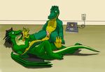  akeroh_(character) anthro chompy_(character) crocodile crocodilian cute dragon foot_fetish hindpaw kaliak_(artist) licking male male/male paws penis precum reptile scalie small tongue tongue_out 