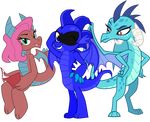  blue_eyes blue_scales bluewolfavenger crystal crystal_the_dragon_(character) dragon dragon_adult fan fan_character fantasy female friendship_is_magic mina_(mlp) multicolored_scales my_little_pony no_porn pose princess_ember_(mlp) scales two_tone_scales vector 