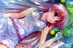  1girl amatsu_misora_ni! blush brown_eyes clochette female game_cg kiyosumi_serika long_hair pink_hair shintarou solo tennis 