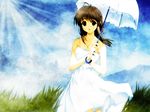  artist_request comic_party day dress makimura_minami solo sundress umbrella wallpaper 