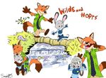  2016 anthro calvin_and_hobbes canine clothing disney duo female fox fur grey_fur judy_hopps lagomorph long_ears male mammal nick_wilde orange_fur rabbit zootopia 