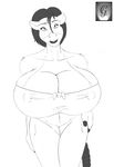  2007 big_breasts black_eyes black_hair breasts camel_toe cleavage clothed clothing equine eyebrows eyelashes female fur hair horse looking_at_viewer magnolia mammal navel nipple_bulge nipples simple_background solo teeth traditional_media_(artwork) watermark white_background white_sclera wolfy-nail 
