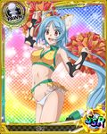  animal_ears antenna_hair artist_request blue_hair breasts card_(medium) cat_ears character_name cheerleader chess_piece covered_nipples fang high_school_dxd long_hair medium_breasts ni_(high_school_dxd) official_art pawn pom_poms skirt solo torn_clothes trading_card very_long_hair 