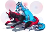  canine feline feral fox invalid_tag kenko kizunova love mammal partner romantic romantic_couple saber saberwolf teeth tongue wolf 