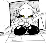  3_fingers albino alien all_fours anonymousinvader24 antennae big_breasts breasts fan_character female huge_breasts humanoid inside invader_zim invalid_tag irken looking_at_viewer machine nude orchid robot solo thick_thighs traditional_media_(artwork) vents yellow_eyes 