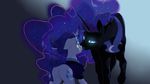  16:9 2016 alternate_hairstyle blue_eyes butt clothed clothing cutie_mark duo equine eye_contact featureless_crotch female feral friendship_is_magic frown glowing glowing_eyes hair hi_res horn kilala97 mammal my_little_pony nightmare_moon_(mlp) raised_tail rarity_(mlp) rear_view slit_pupils smile unicorn wallpaper 