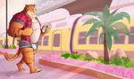  bulge clothed clothing disney feline male mammal muscular stripper_tiger_(zootopia) tiger zootopia 