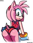  absurd_res amy_rose anthro big_butt breasts butt clothing colored devilish_ghoul eyelashes female fur gloves hair hedgehog hi_res looking_at_viewer looking_back mammal marthedog presenting presenting_hindquarters seductive skirt smile solo sonic_(series) underwear 