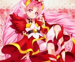  absurdres akagi_towa bad_id bad_pixiv_id cure_scarlet go!_princess_precure highres long_hair looking_at_viewer magical_girl pink_eyes pink_hair precure smile solo tiara very_long_hair yupiteru 