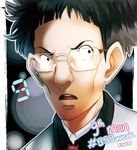  black_hair glasses kyokugen_dasshutsu kyokugen_dasshutsu:_9_jikan_9_nin_9_no_tobira male_focus ninth_man_(kyokugen_dasshutsu) open_mouth ryan_(stepde14) solo 