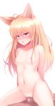  1girl absurdres animal_ears bad_id bad_pixiv_id bad_revision blonde_hair blush breasts elin_(tera) girl_on_top hetero highres long_hair nipples nude penis pussy red_eyes septet_(zrca_janne) sex simple_background small_breasts solo_focus tera_online vaginal white_background 