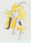  black_sclera canine definisher digimon female fox fur invalid_color mammal pose renamon sitting toei white_fur 