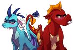  2016 blush dragon duo fangs female friendship_is_magic garble_(mlp) horn lopoddity male my_little_pony princess_ember_(mlp) romantic_couple scales scalie 