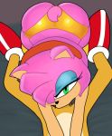  amy_rose anthro butt canine clothing duo eulipotyphlan eyelashes female female_focus fox green_eyes headband hedgehog male male/female mammal mostly_nude oral panties punkinillus sex simple_background sonic_(series) underwear 
