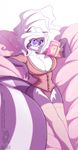  anthro big_breasts blue_eyes breasts chloe_sinclaire cleavage clothed clothing conditional_dnp eyewear female fluffy fluffy_tail fur glasses grey_fur hair huge_breasts jollyjack lips long_hair mammal panties skunk solo underwear white_fur white_hair wide_hips 