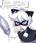  adrien_agreste animal_ears bad_id bad_pixiv_id bell bell_collar cat_ears chat_noir collar cum cum_in_mouth cum_on_tongue cum_string flaccid highres male_focus miraculous_ladybug penis trina yaoi 